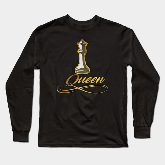 Queen (Chess) Long Sleeve T-Shirt by Planet Pasadena